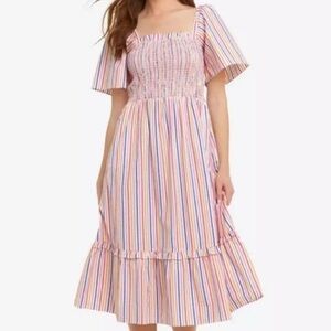 Draper James Pastel Striped Midi Dress